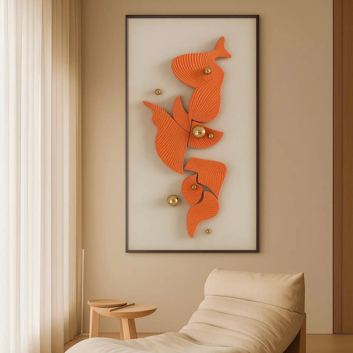 Aurora Flow – 3D Handmade Wall Art with Gold Accents (120×60 cm)