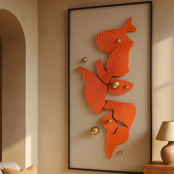 Aurora Flow – 3D Handmade Wall Art with Gold Accents (120×60 cm)