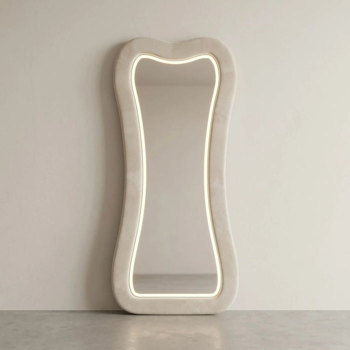 Auss Velvet LED Organic Floor Mirror — Sculptural Full-Length Mirror 180 × 80 cm
