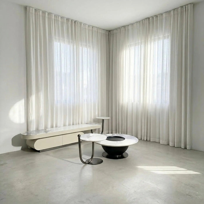 Belato Table Set – TV Table & Coffee Table with Modern Marble Finish
