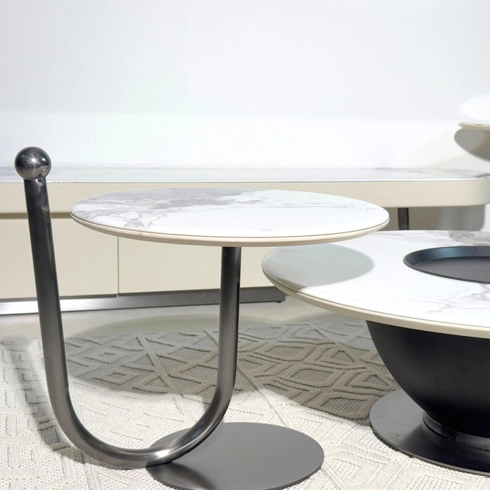 Belato Table Set – TV Table & Coffee Table with Modern Marble Finish