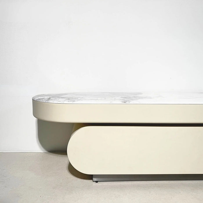 Belato Table Set – TV Table & Coffee Table with Modern Marble Finish