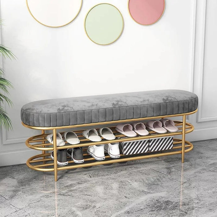 Bench Footstool with shoes shelves