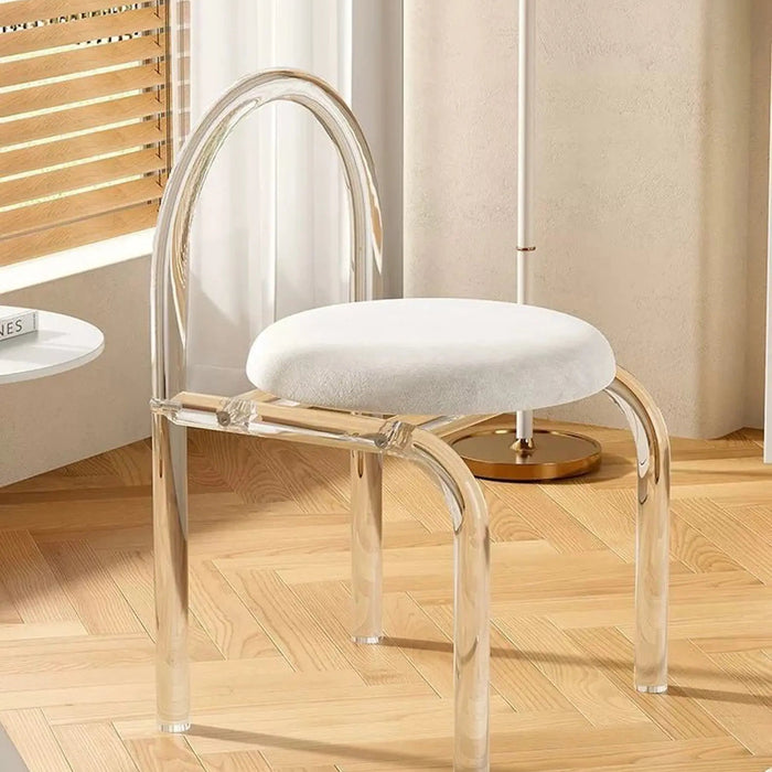 Clear Acrylic Accent Chair with Velvet Cushion
