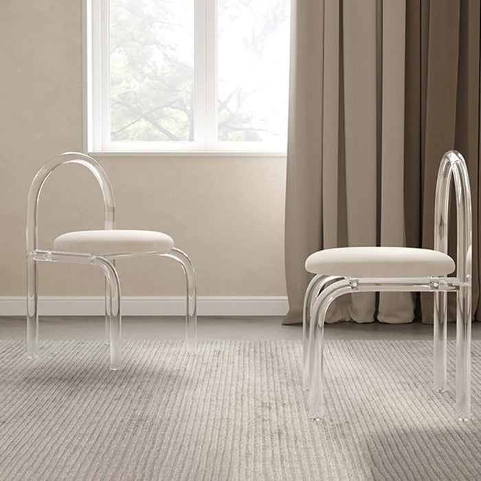 Clear Acrylic Accent Chair with Velvet Cushion