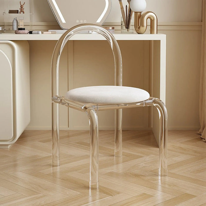 Clear Acrylic Accent Chair with Velvet Cushion