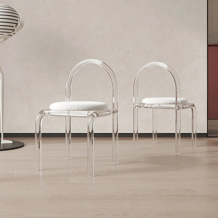 Clear Acrylic Accent Chair with Velvet Cushion