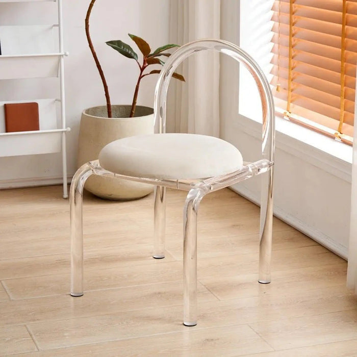 Clear Acrylic Accent Chair with Velvet Cushion