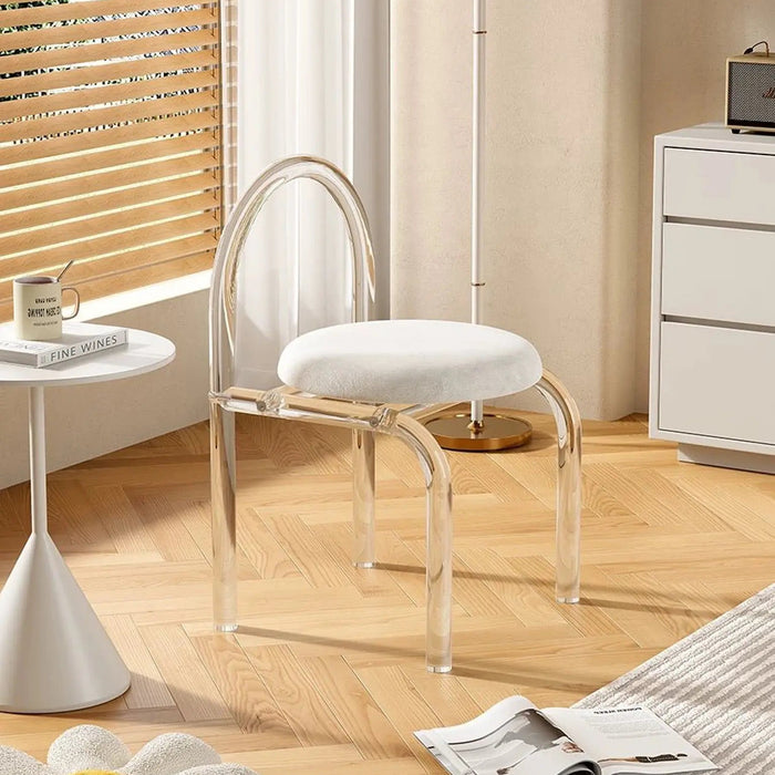 Clear Acrylic Accent Chair with Velvet Cushion