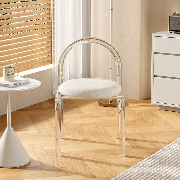 Clear Acrylic Accent Chair with Velvet Cushion