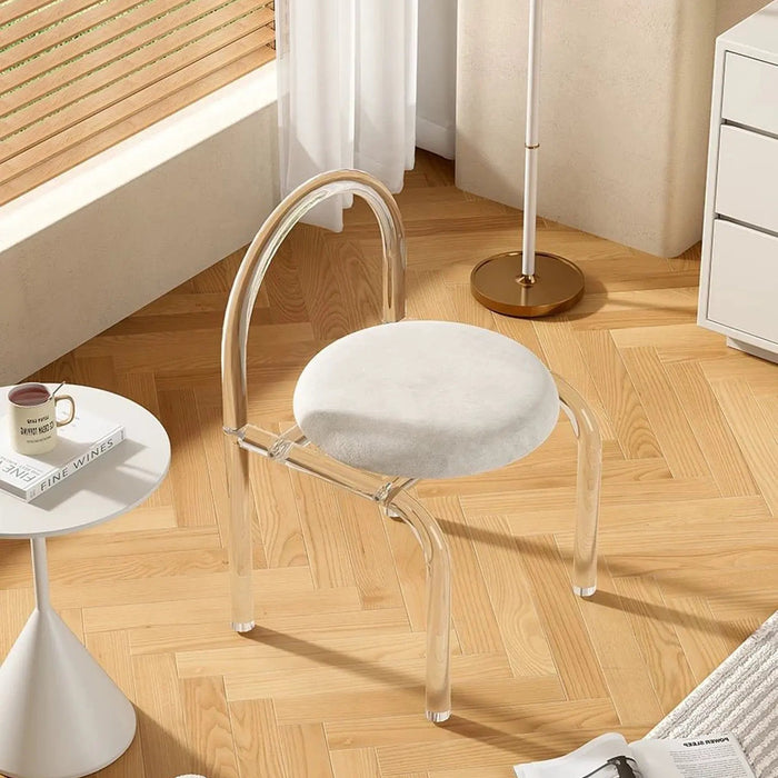 Clear Acrylic Accent Chair with Velvet Cushion