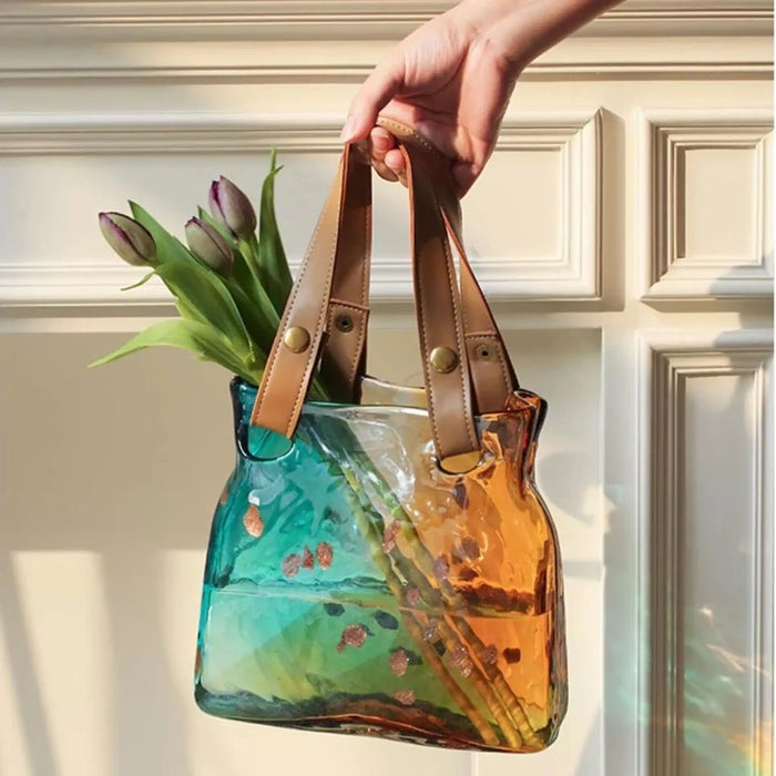 Colorful bag shape vase
