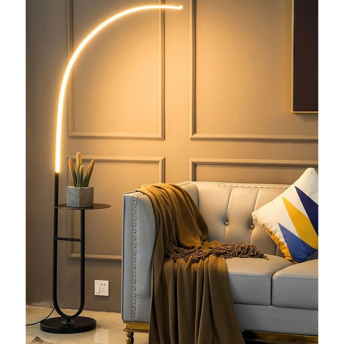 Curve marble table floor lamp