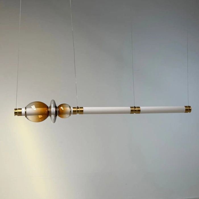 Gradient Cognac Glass Pendant Light – Modern Copper LED Chandelier