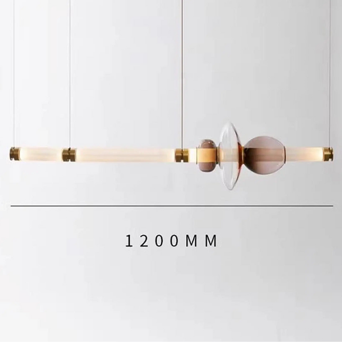 Gradient Cognac Glass Pendant Light – Modern Copper LED Chandelier