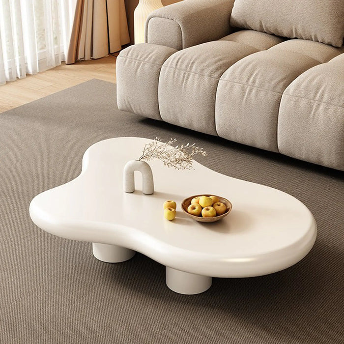 Irregular shape Curved cloud shape coffee table white