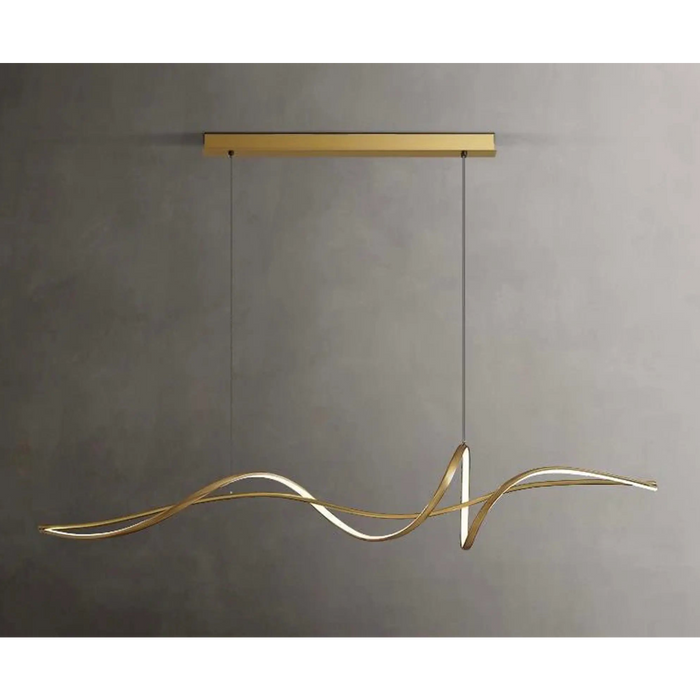 Line Art wavy pendant gold light