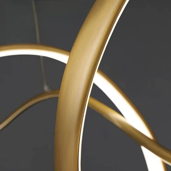 Line Art wavy pendant gold light