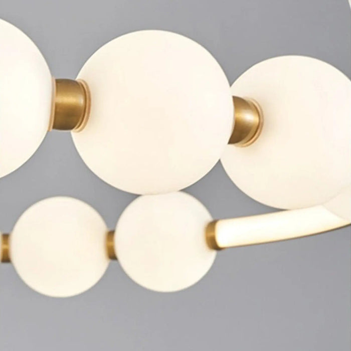 Luna Orbit Glass Chandelier – Modern Gold Ring Pendant