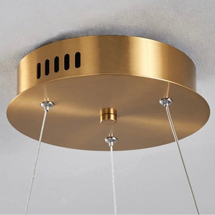 Luna Orbit Glass Chandelier – Modern Gold Ring Pendant