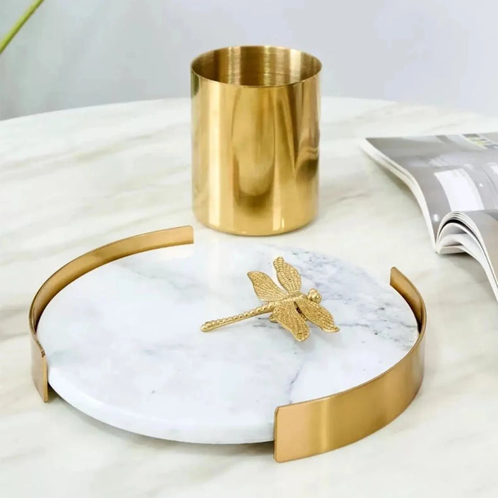 Marble round tray
