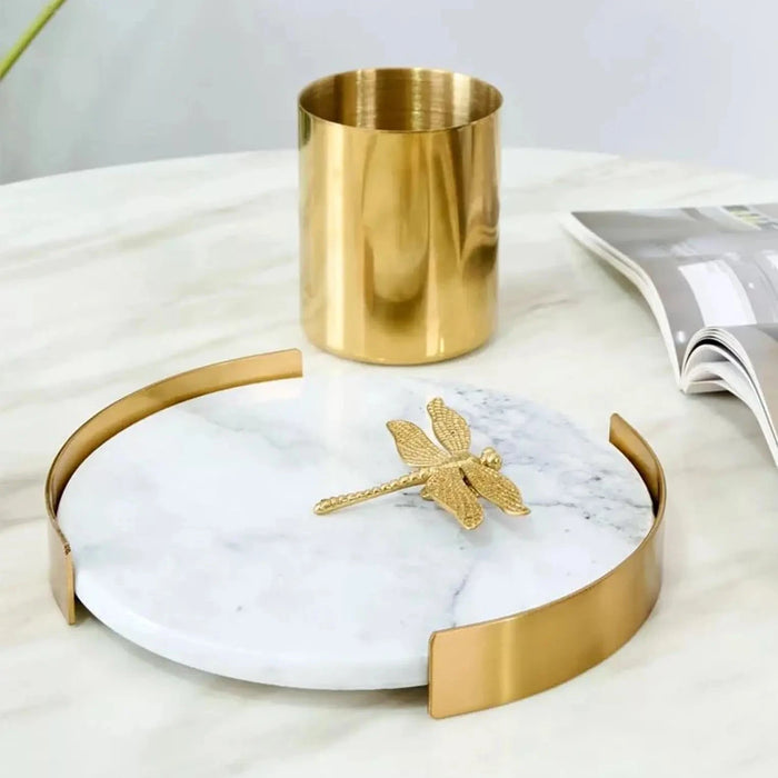 Marble round tray