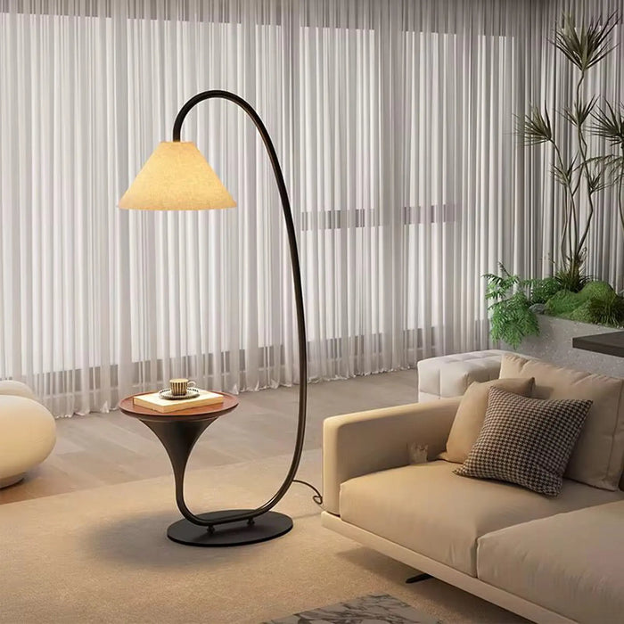 Modern Arched Floor Lamp with Integrated Table – 175cm Height