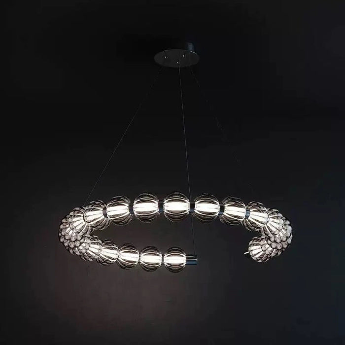 Modern LED Ring Chandelier with Spheres