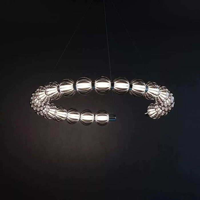 Modern LED Ring Chandelier with Spheres