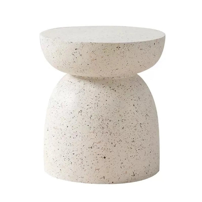 Modern Minimalist Terrazzo finish Side Table – Cream White