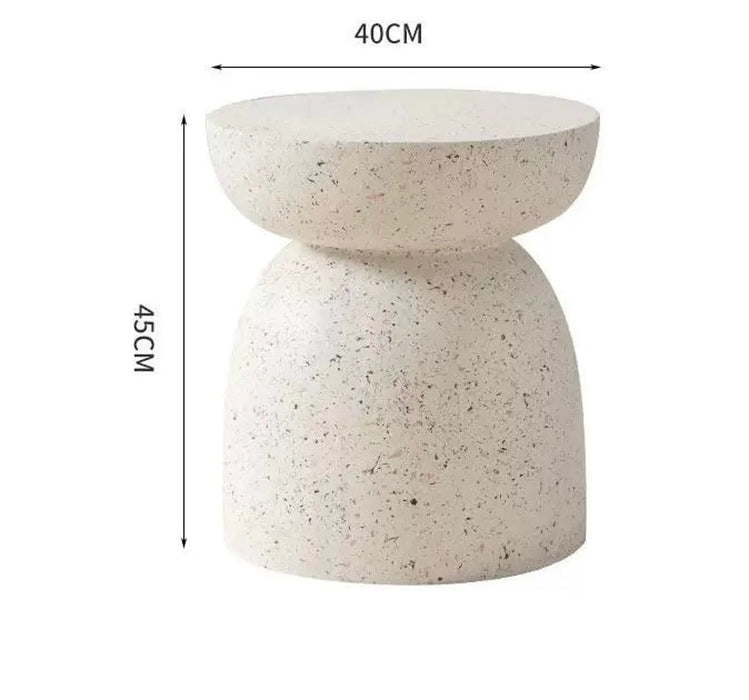 Modern Minimalist Terrazzo finish Side Table – Cream White