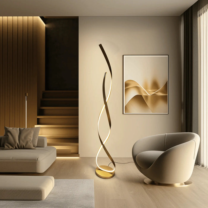 Modern Twist LED Floor Lamp – Artistic Illumination for Contemporary Spaces