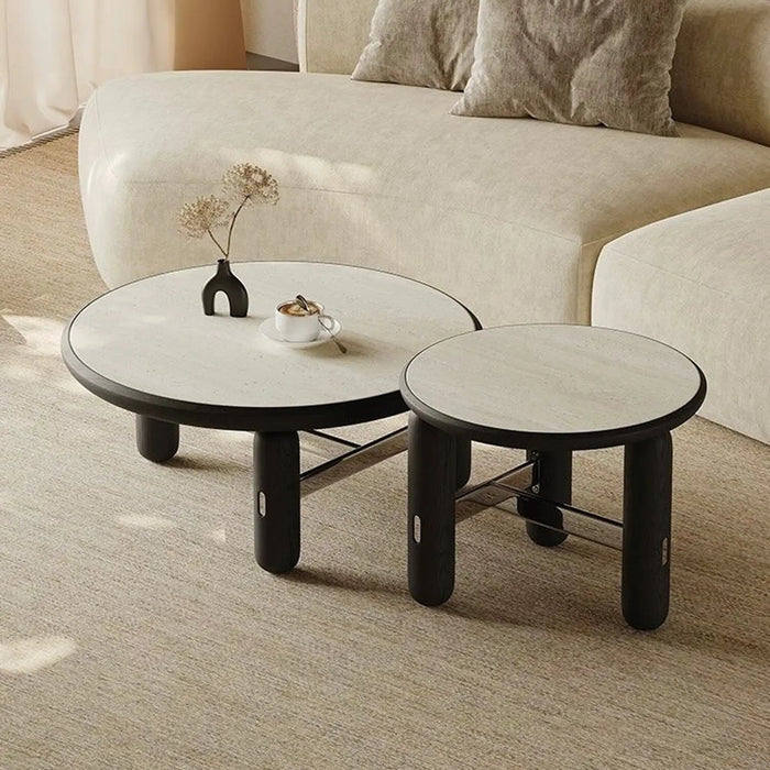Nero Travertine Duo Coffee Table Set