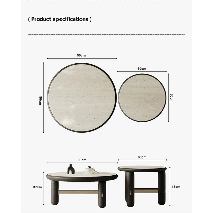 Nero Travertine Duo Coffee Table Set