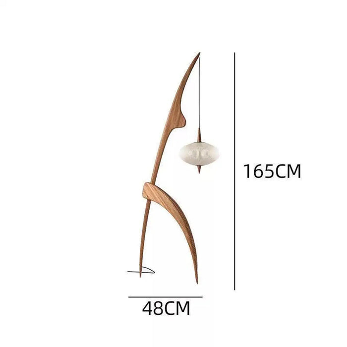 Nordic Sculptural Wood Floor Lamp