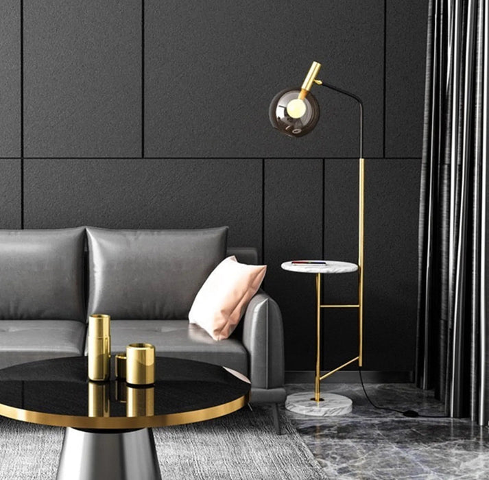 Pop marble black floor lamp