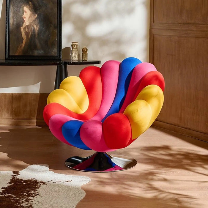 Prisma Swivel Accent Chair — Multicolor Sculptural Lounge Seat
