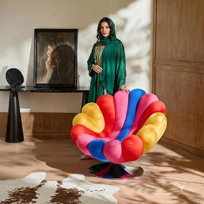 Prisma Swivel Accent Chair — Multicolor Sculptural Lounge Seat