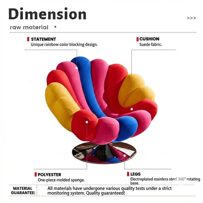 Prisma Swivel Accent Chair — Multicolor Sculptural Lounge Seat