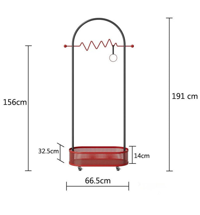 Red & Black Arch Metal Clothing Organizer