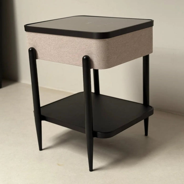 Smart Side Table with Bluetooth Speaker, Wireless Charging & RGB LED Light
