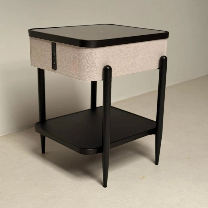 Smart Side Table with Bluetooth Speaker, Wireless Charging & RGB LED Light