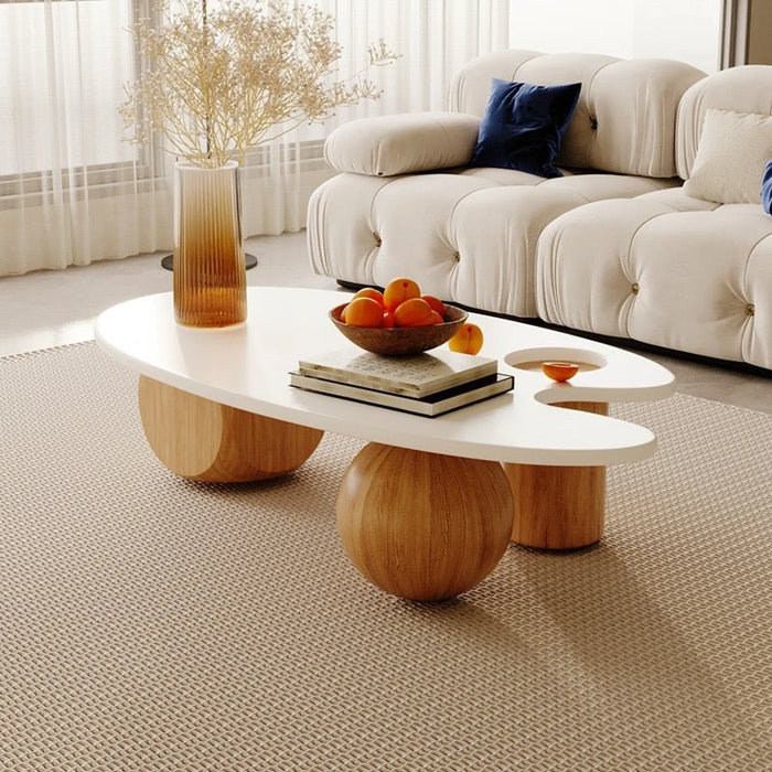 Solid Wood Oval Coffee Table