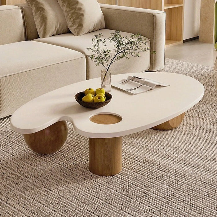 Solid Wood Oval Coffee Table