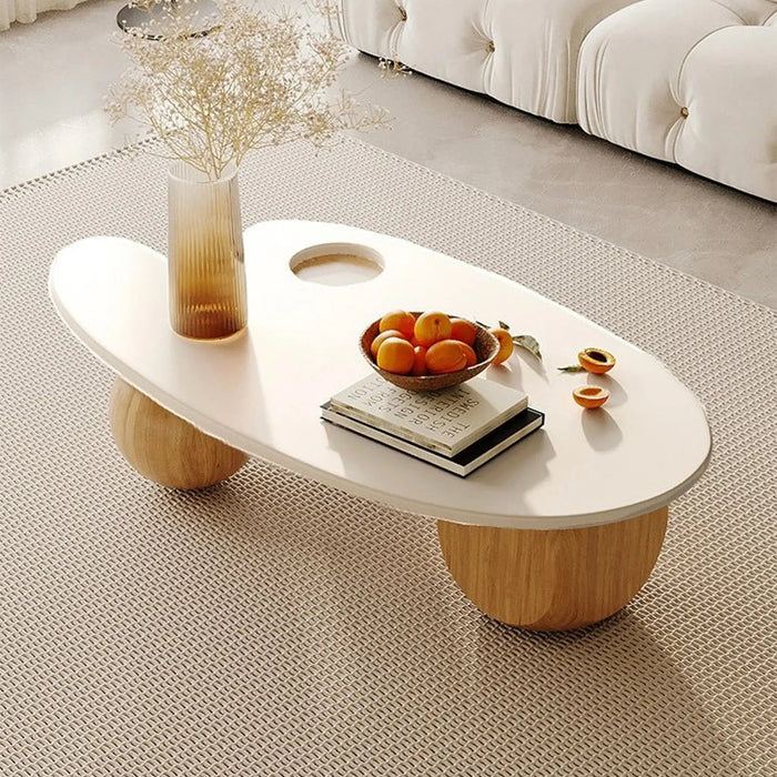 Solid Wood Oval Coffee Table