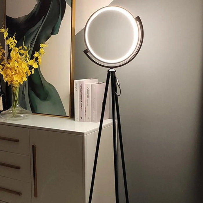 Tripod ring LED floor lamp