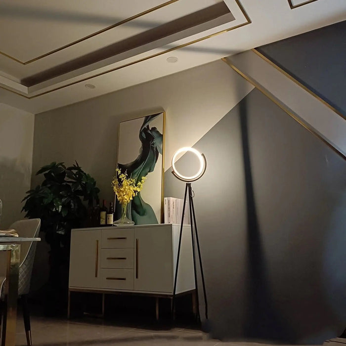 Tripod ring LED floor lamp