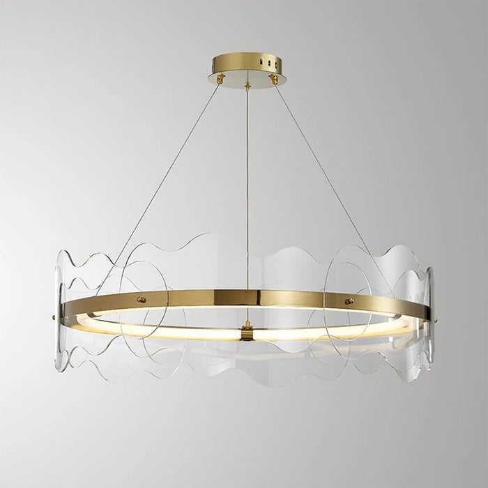 Wave Ring LED Chandelier – Modern Iron & Acrylic Design with Remote Control