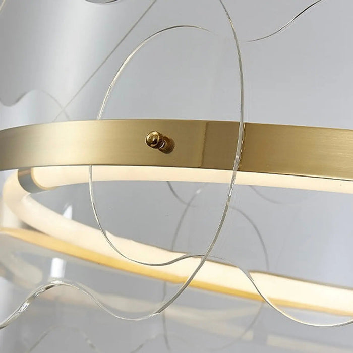 Wave Ring LED Chandelier – Modern Iron & Acrylic Design with Remote Control