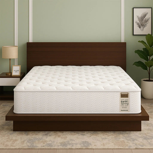 Kurlon Earth Spring |Pocket Spring Mattress with Natural Latex and Wool Padding| 3 Zone Spinal Support |Hypoallergenic Comfort |Motion Isolation Sheela Foam
